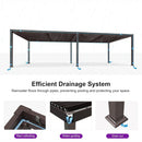 PURPLE LEAF Caesar Louvered Pergola Outdoor Adjustable Louvre Shade Modern Patio Aluminum Pergola with  Milky Lights