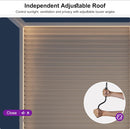 PURPLE LEAF Caesar LED Louvered Pergola with Integrated Solar Strip Lights Adjustable Aluminum Louvers Wind Resistant Pergolas for Patio Dining Deck Garden Yard White