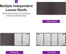 PURPLE LEAF Caesar Louvered Pergola Outdoor Adjustable Louvre Shade Modern Patio Aluminum Pergola with  Yellow Lights