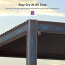 PURPLE LEAF Caesar Louvered Pergola Outdoor Adjustable Louvre Shade Modern Patio Aluminum Pergola with  Yellow Lights