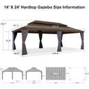 PURPLE LEAF Outdoor Hardtop Gazebo for Patio Bronze Aluminum Frame Pavilion with Navy-Blue Curtain