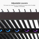 PURPLE LEAF Caesar Louvered Pergola Outdoor Adjustable Louvre Shade Modern Patio Aluminum Pergola with  Milky Lights