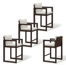 PURPLE LEAF Caesar Bar Stools Modern Aluminum Barstools with Stainless Removable Cushion for Kitchen Outside Island Backyard