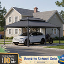 PURPLE LEAF Outdoor Metal Carport with Grey Steel Roof and Aluminum Frame Protective Shelter
