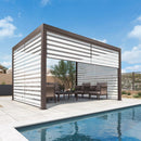 PURPLE LEAF Athena Louvered Pergola Bronze Outdoor Aluminum Pergola with Roller Blind Adjustable Gazebo for Patio Deck Garden