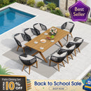 PURPLE LEAF Teak Patio Dining Set with Cushions and Pillow All-Weather Wicker Patio Table Set for Garden, Deck, and Yard