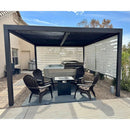 PURPLE LEAF Athena Outdoor Louvered Pergola Adjustable Metal Roof Bronze Hardtop Gazebo Patio Pavilion
