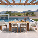PURPLE LEAF 7/9/11 Pieces Patio Dining Set with Sunbrella Cushions All-Weather Wicker Patio Table and Chairs for Deck, Garden