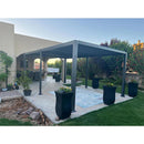 PURPLE LEAF Caesar Outdoor Louvered Pergola Patio Sun Shade Shelter with Adjustable Hardtop Patio Pergola Grey