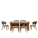 PURPLE LEAF 7 / 9 / 11 pcs Outdoor Dining Set Patio Dining Furniture for Lawn Backyard Deck Brown