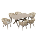 PURPLE LEAF 7/9/11 Pieces Outdoor Dining Set Aluminum Table & Wicker Rattan Chairs Modern Patio Furniture Set for Deck