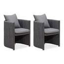 PURPLE LEAF 2- Pieces Patio Dining Chair All-Weather Modern Outdoor Aluminum Dining Chair with Olefin Cushions Pillows for Garden Backyard