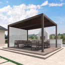 PURPLE LEAF Athena Louvered Pergola Bronze Outdoor Aluminum Pergola with Roller Blind Adjustable Gazebo for Patio Deck Garden