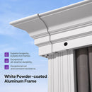 PURPLE LEAF White Gazebo for Modern Patio Double Galvanized Steel Roof Awning and Upgrade Curtain with Lights-milky