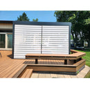 PURPLE LEAF Athena Louvered Pergola Grey Outdoor Aluminum Pergola with Roller Blind Adjustable Gazebo for Patio Deck Garden