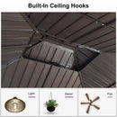 PURPLE LEAF Hardtop Gazebo Featuring Galvanized Steel Double Roof and Bronze Aluminum Frame with Curtains and Netting for Patio and Poolside