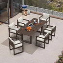 PURPLE LEAF Caesar Outdoor Dining Set Aluminum Luxury Patio Furniture Table and Chairs Set with Olifen Removable Thick Cushion and Pillow Patio Dining Sets for Garden Deck