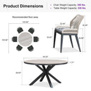 PURPLE LEAF Round Outdoor Dining Set Patio Aluminum Dining Set Round Table and Wicker Chairs with Sunbrella Cushions for Kitchen Deck