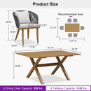 PURPLE LEAF Teak Patio Dining Set with Cushions and Pillow All-Weather Wicker Patio Table Set for Garden, Deck, and Yard
