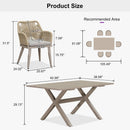 PURPLE LEAF Outdoor Dining Set All-Weather PE Rattan Outdoor Patio Furniture Set with Aluminum Frame