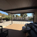 PURPLE LEAF Athena Outdoor Louvered Pergola Adjustable Metal Roof Bronze Hardtop Gazebo Patio Pavilion