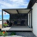 PURPLE LEAF Athena Louvered Pergola Modern Grey Pergola with White Roof for Deck Backyard Garden