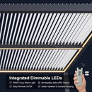 PURPLE LEAF Athena Louvered Pergola Grey Outdoor Aluminum Pergola with Strip Lights Adjustable Gazebo for Patio Deck Garden