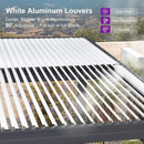 PURPLE LEAF Athena Louvered Pergola Grey Outdoor Aluminum Pergola with Roller Blinds Adjustable Gazebo Rainproof for Patio Deck Garden