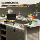 Modern Aluminum & Wicker Outdoor Bar Table - Gray