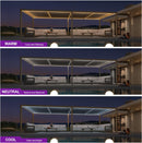 PURPLE LEAF Caesar Solar Louvered Pergola with LED Strip Lights and Control Panel Aluminum Outdoor Pergola with Adjustable Roof for Patio Deck Garden Yard Champagne