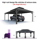 PURPLE LEAF Outdoor Metal Carport with Grey Steel Roof and Aluminum Frame Protective Shelter