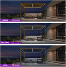 PURPLE LEAF Caesar Solar Louvered Pergola with LED Strip Lights and Control Panel Aluminum Outdoor Pergola with Adjustable Roof for Patio Deck Garden Yard Champagne
