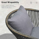 PURPLE LEAF Patio Dining Sets with Aluminum Frame Table & Handwoven Wicker Chairs Grey