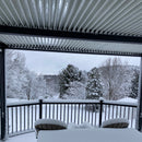 PURPLE LEAF Athena Louvered Pergola Modern Grey Pergola with White Roof for Deck Backyard Garden