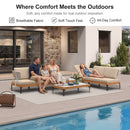 PURPLE LEAF Sicilia L-Shaped Modular Outdoor Sectional with Sunbrella Khaki Cushions Flexible Layout for Poolside Casual Lounge