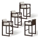 PURPLE LEAF Caesar Bar Stools Modern Aluminum Barstools with Stainless Removable Cushion for Kitchen Outside Island Backyard