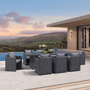 PURPLE LEAF Sanori Outdoor Dining Set Weather-Resistant Aluminum Table and Chairs Set with Backrest Pillow and Olefin Cushions for Deck