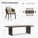 PURPLE LEAF Hailar Outdoor Dining Set for Family, Aluminum Outdoor Patio Table and Chairs Set with Olefin Cushions, Patio Furniture Set for Garden or Deck