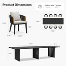 PURPLE LEAF Hailar Outdoor Dining Set for Family, Aluminum Outdoor Patio Table and Chairs Set with Olefin Cushions, Patio Furniture Set for Garden or Deck