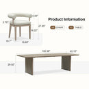 PURPLE LEAF Provence Patio Dining Set Luxury Modern Conversation Set Aluminum Large Rectangle Dining Table and Chairs with Olefin Cushion Outdoor Furniture Set for Garden Porch Deck Backyard
