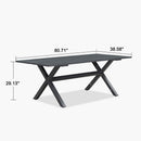 PURPLE LEAF Outdoor Dining Table Sleek Aluminum Frame Modern Outdoor Table for Deck Backyard Dining Gatherings