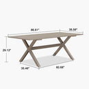 PURPLE LEAF Outdoor Dining Table Sleek Aluminum Frame Modern Outdoor Table for Deck Backyard Dining Gatherings
