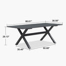 PURPLE LEAF Outdoor Dining Table Sleek Aluminum Frame Modern Outdoor Table for Deck Backyard Dining Gatherings