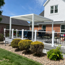 PURPLE LEAF Athena Louvered Pergola Modern White Pergola with Adjustable Roof for Deck Backyard Garden