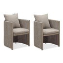 PURPLE LEAF 2- Pieces Patio Dining Chair All-Weather Modern Outdoor Aluminum Dining Chair with Olefin Cushions Pillows for Garden Backyard