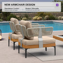 PURPLE LEAF Sicilia L-Shaped Modular Outdoor Sectional with Sunbrella Khaki Cushions Flexible Layout for Poolside Casual Lounge