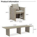 PURPLE LEAF Sanori Patio Dining Set Modern Large Weather-Resistant Table and Aluminum Chairs with Cushions for Garden Beige