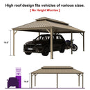 PURPLE LEAF Outdoor Carport Gazebo Champagne Steel Roof Aluminum Frame Shelter for Parking