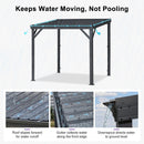 PURPLE LEAF Lean to Gazebo Metal Roof Patio Cover Built-in Drain Slots Wall Mounted Gazebo for Outdoor Extension