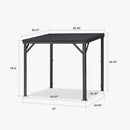 PURPLE LEAF Lean to Gazebo Metal Roof Patio Cover Built-in Drain Slots Wall Mounted Gazebo for Outdoor Extension